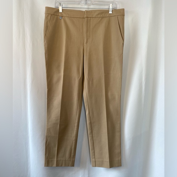 Lauren Ralph Lauren Pants - Lauren Ralph Lauren Women's Tan Minimalist Cropped Trousers Pants 12 Old Money